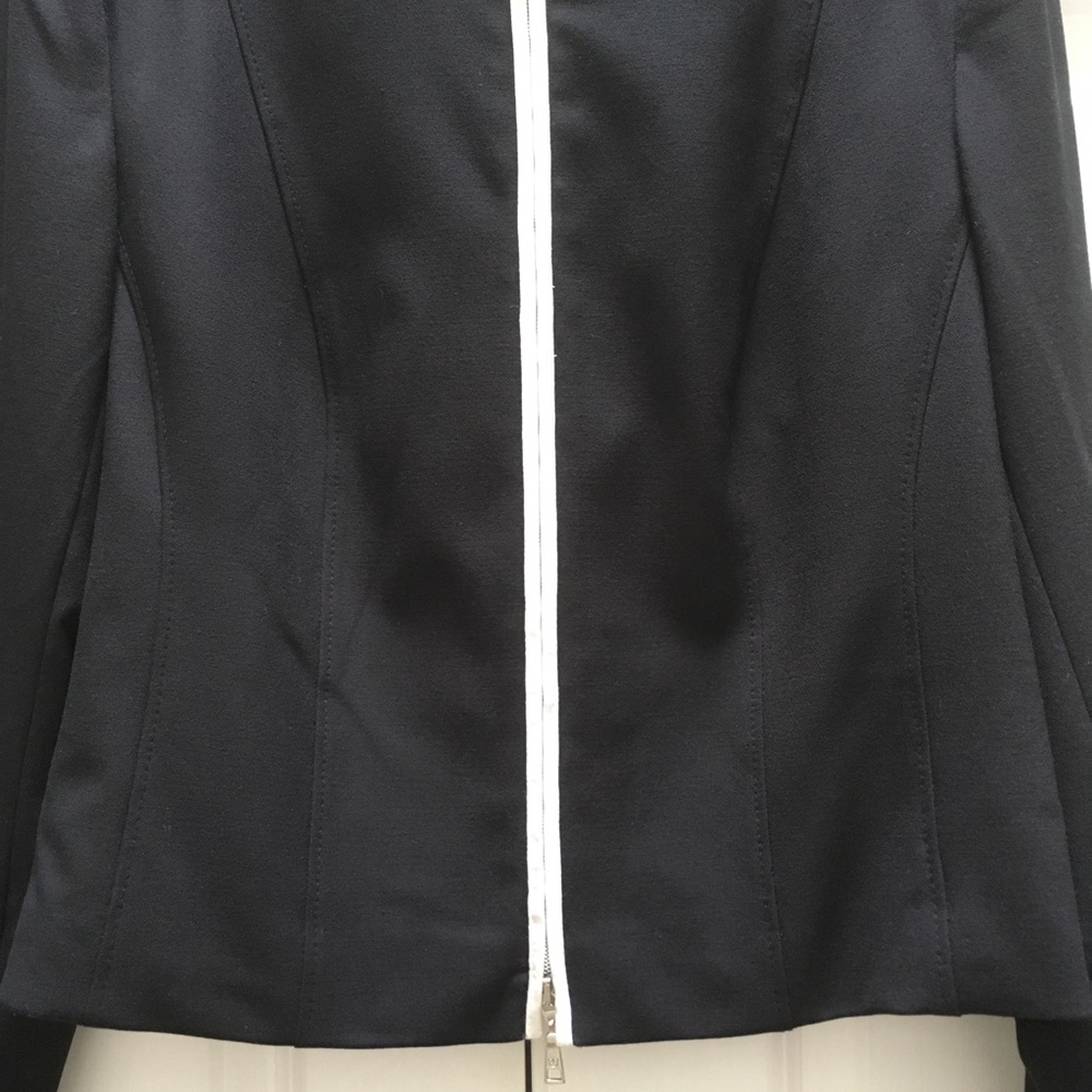 NWT Basler Designer Jacket Blazer Zip Black German Bloomingdales Luxury 44 14 - Picture 4 of 16